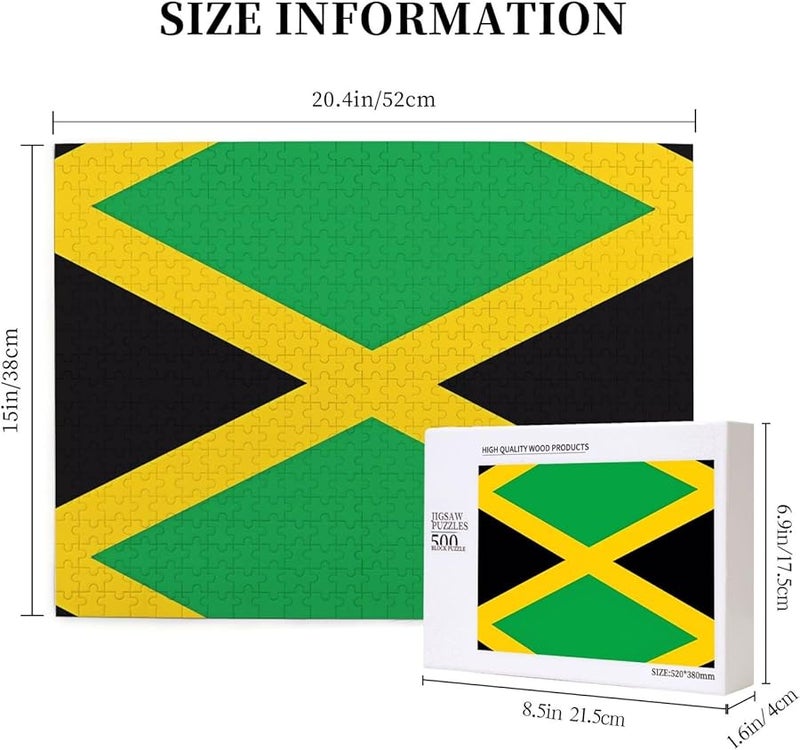 أحجية علم جامايكا 500 قطعة للكبار ديكور المنزل هدية حفلة عيد الميلاد - Image 4